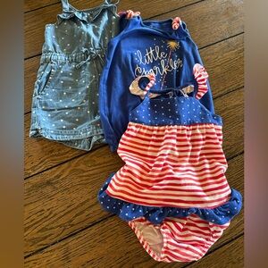 18 month girls 4th of July bundle